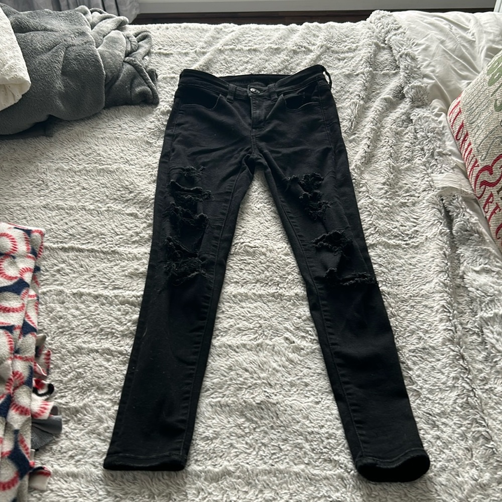 american eagle next level stretch black jeans